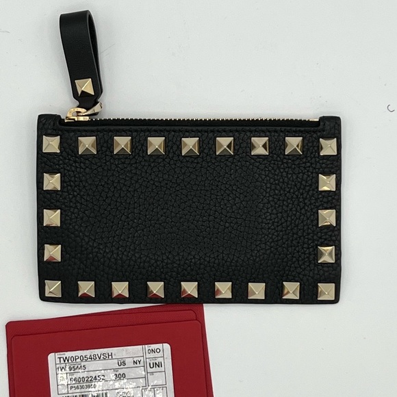 Valentino Garavani Rockstud Leather Coin Purse & Card Case - Picture 3 of 8